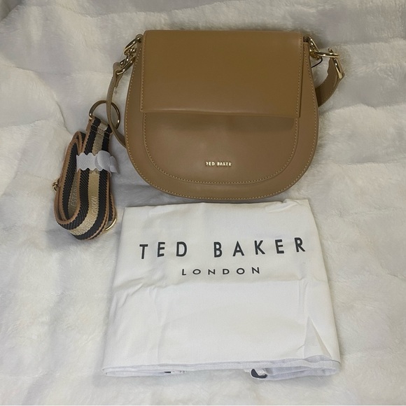 New W/Tags Ted Baker Darcell Leather Saddle Bag in Light Brown - Picture 8 of 16